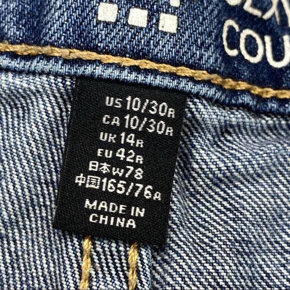 Gap Sexy Boyfriend Fit Distressed San Francisco Patch Crop Jeans Blue 10 - Picture 7 of 10